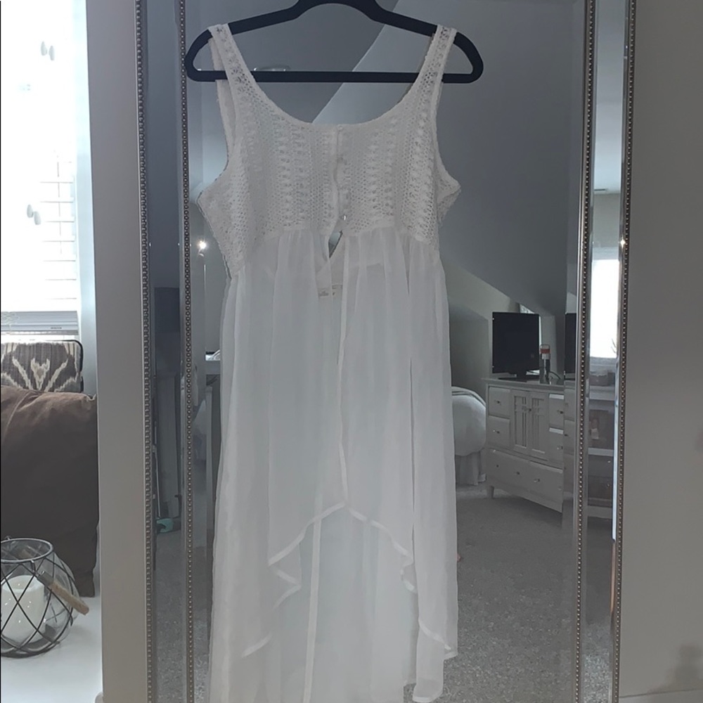 Hollister sheer white knit beach coverup